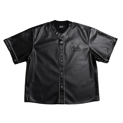 COZY PU Leather Baseball Jersey