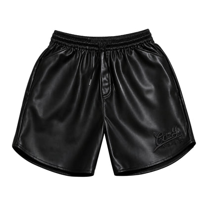 COZY PU Leather Baseball Shorts