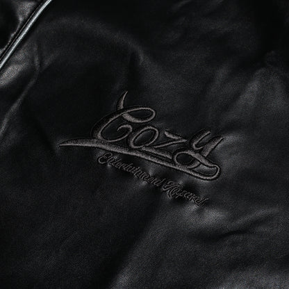 COZY PU Leather Baseball Jersey
